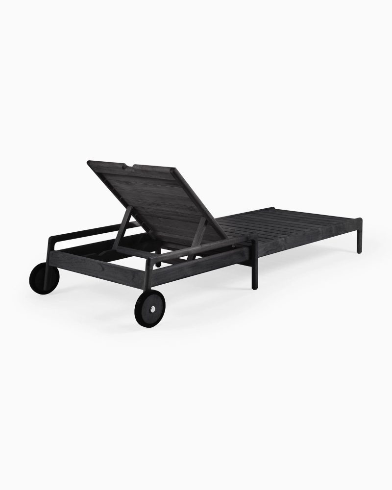 10243 Teak black Jack outdoor adjustable lounger 4