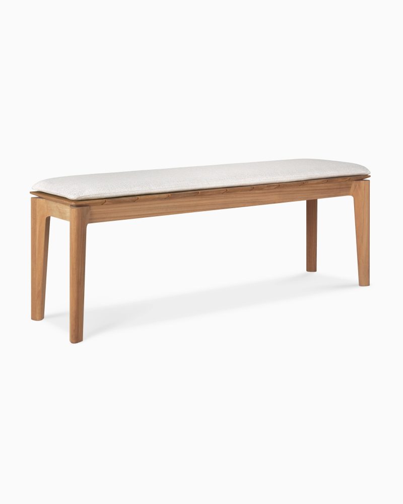 10381 Bokoutdoorbench137 teak OffWhitefabric front2 cut HQ