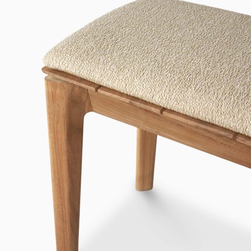 10383 Bokoutdoorbench137 teak Naturalfabric det3 cut HQ