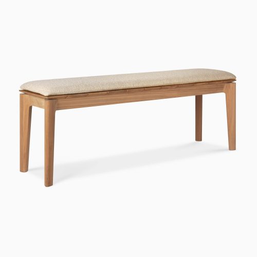 10383 Bokoutdoorbench137 teak Naturalfabric front2 cut HQ