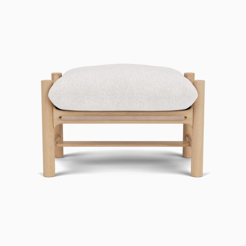 1 Avon Ottoman HIMALAYA WHITE VEGETABLE TAN WHITE OAK