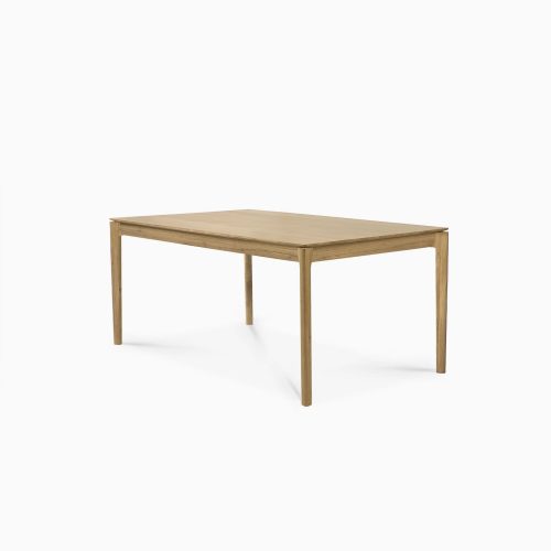 51502 Oak Bok extendable dining table side cut web