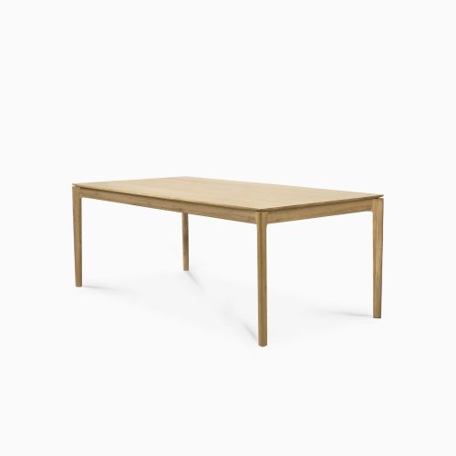 51504 Oak Bok extendable dining table side cut web