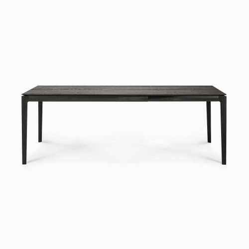 51542 oak bok extendable dining table black front cut web