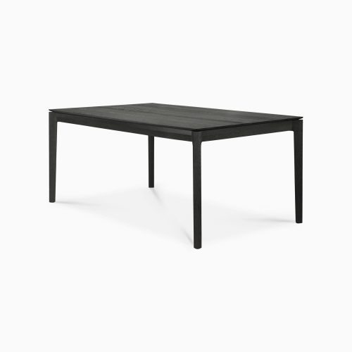 51542 oak bok extendable dining table black side cut web