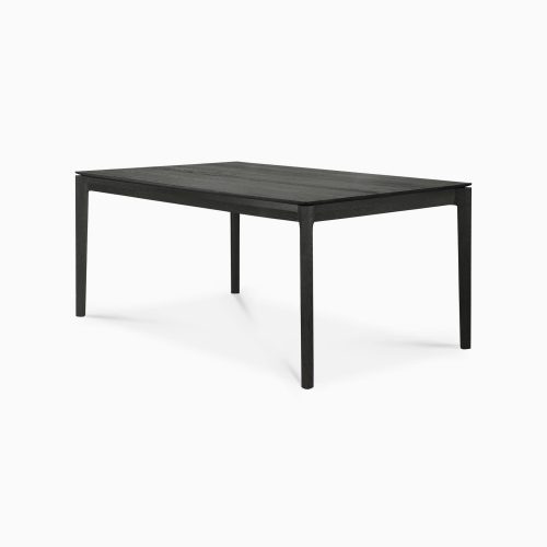 51543 oak bok extendable dining table black side cut web