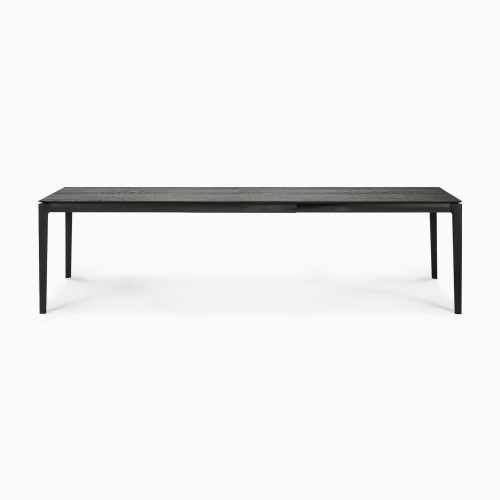 51544 oak bok extendable dining table black front cut web