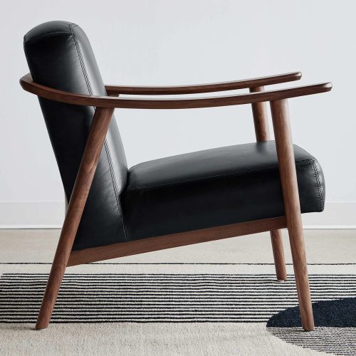 Baltic Chair Saddle Black Leather Walnut L01