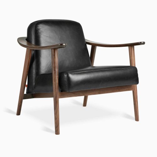 Baltic Chair Saddle Black Leather Walnut P01