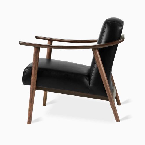 Baltic Chair Saddle Black Leather Walnut P03