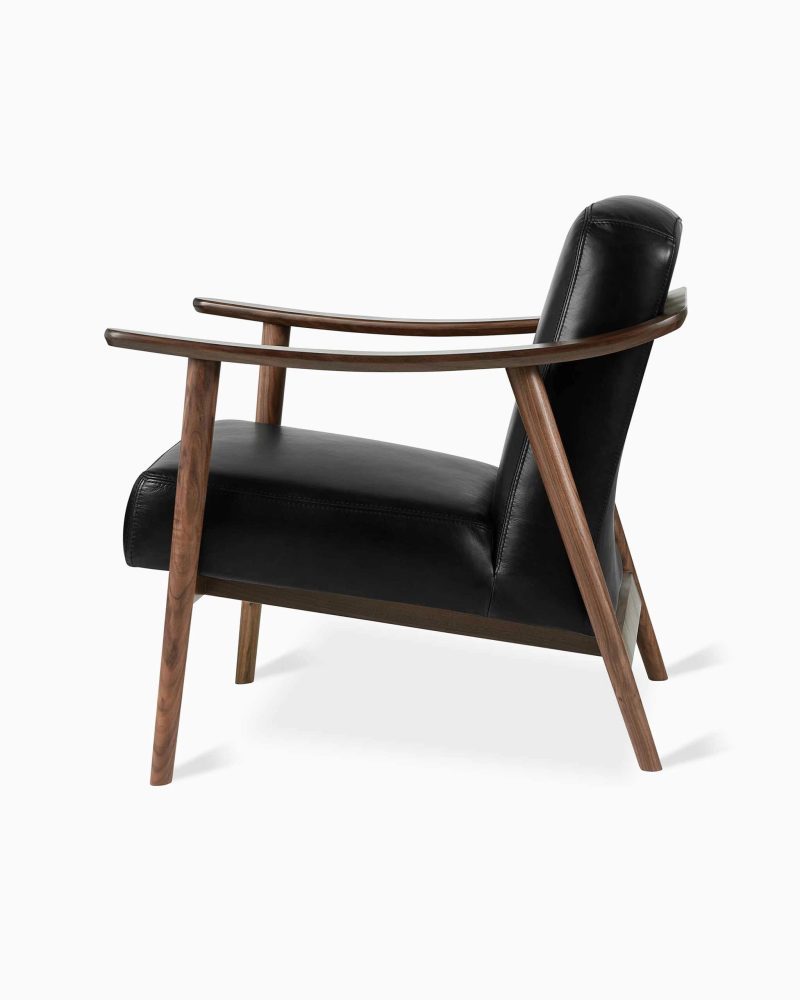 Baltic Chair Saddle Black Leather Walnut P03