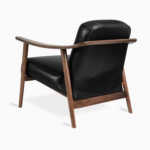 Baltic Chair Saddle Black Leather Walnut P04