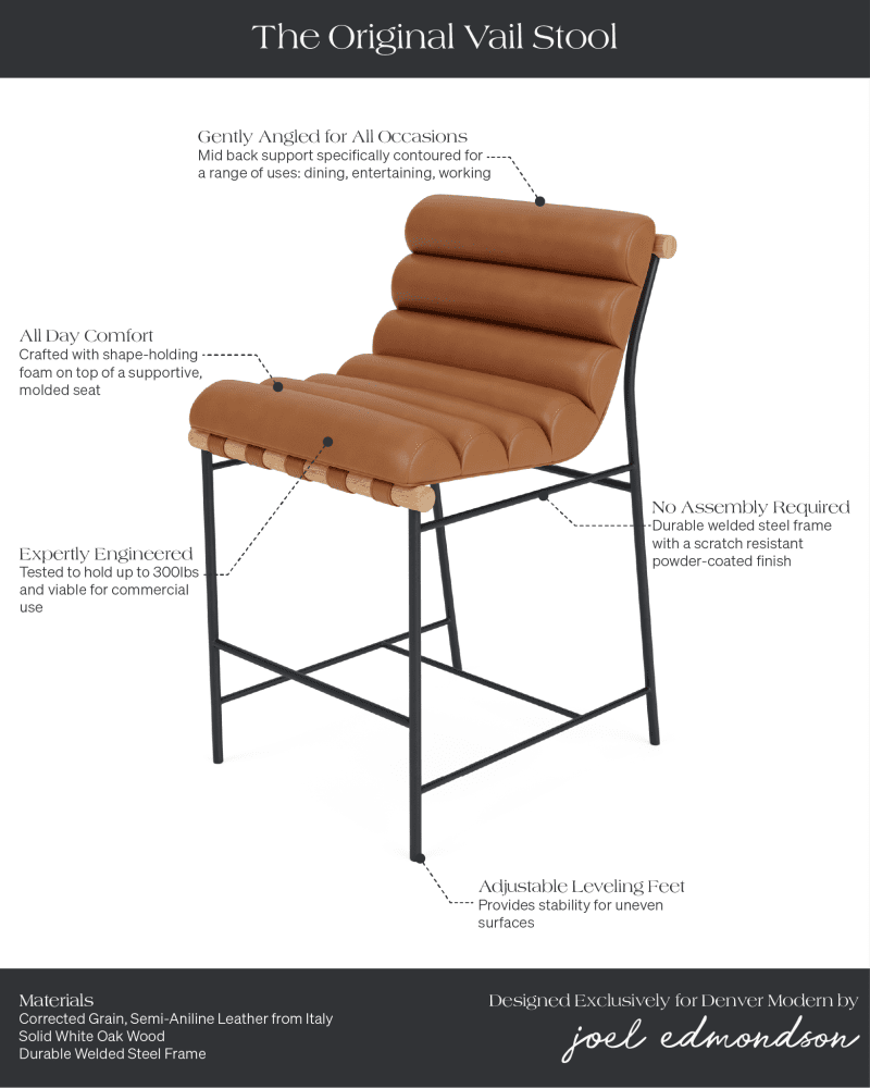 Vail Stool PDP 12 17 24 VLC Saddle WO