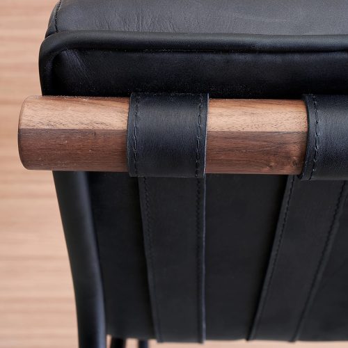 black leather walnut bar 6