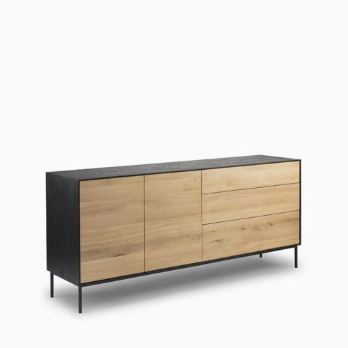 Natural & Black Oak / Two Door/Three Drawer (71")